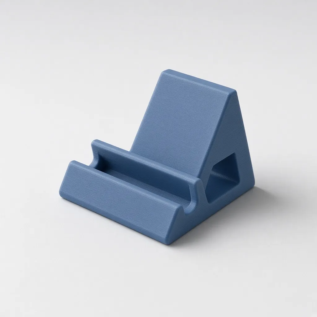 Suporte de celular azul, peça única inclinada